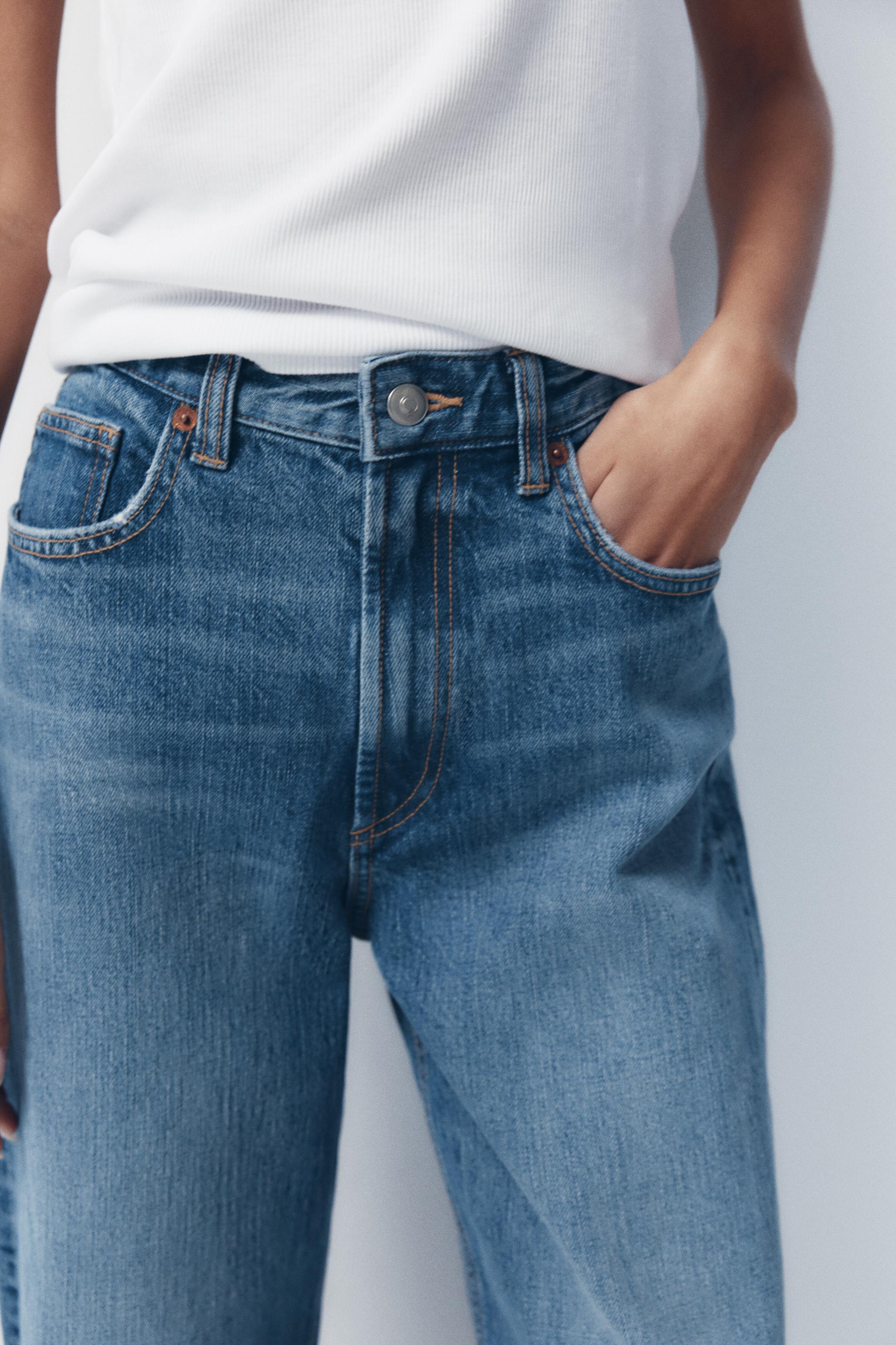 TRF HIGH RISE WIDE LEG JEANS - Blue | ZARA United States