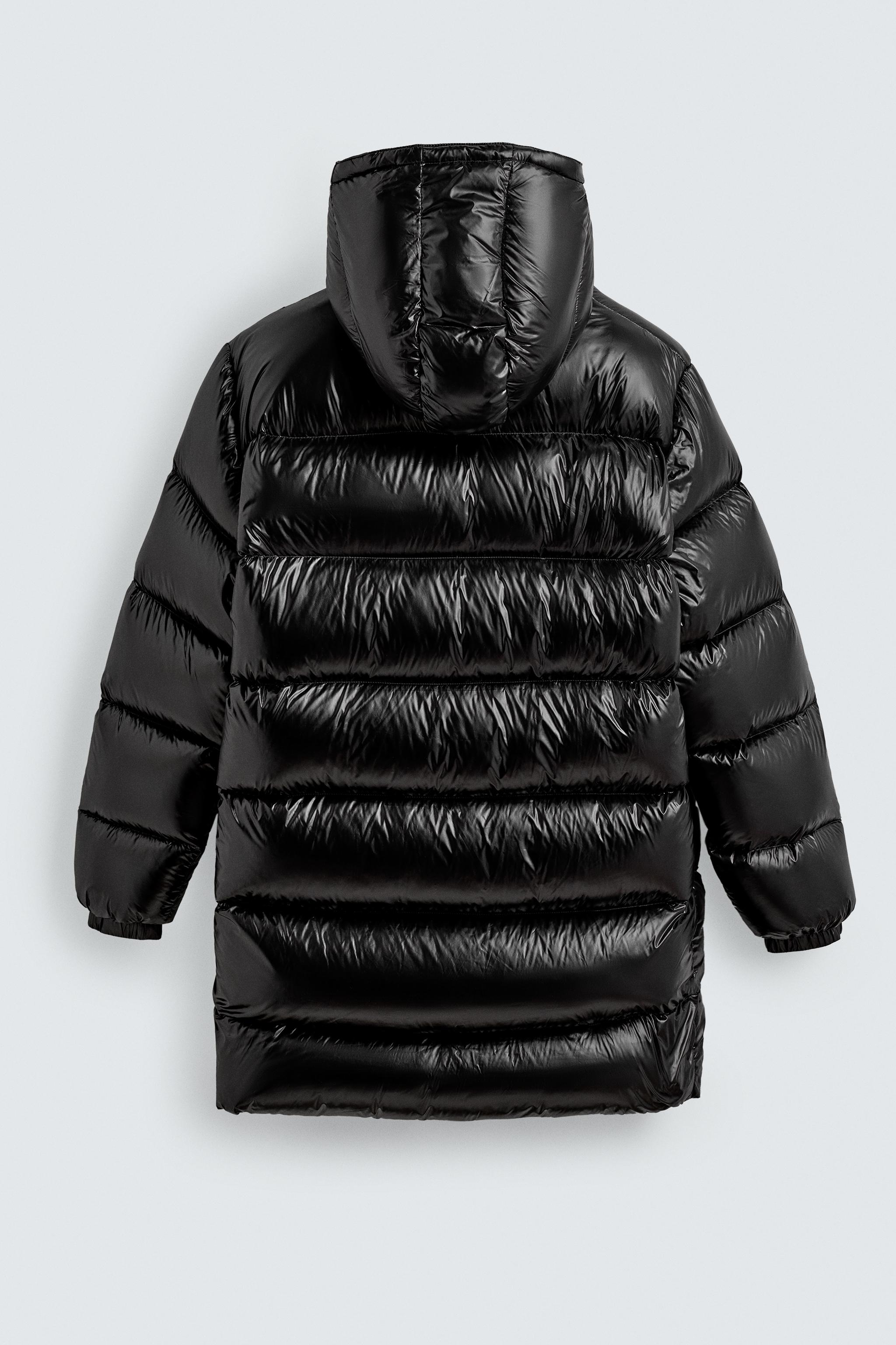 ロング丈100%フェザーダウンジャケット - ブラック | ZARA Japan