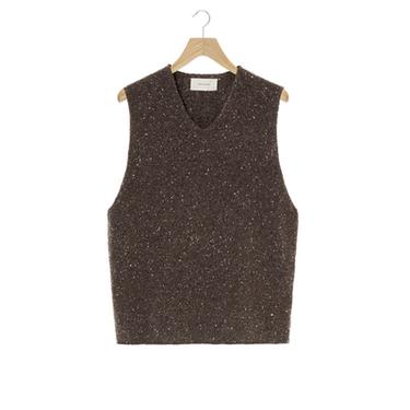 GILET EN MAILLE BOTONATO - Marron foncé de Zara