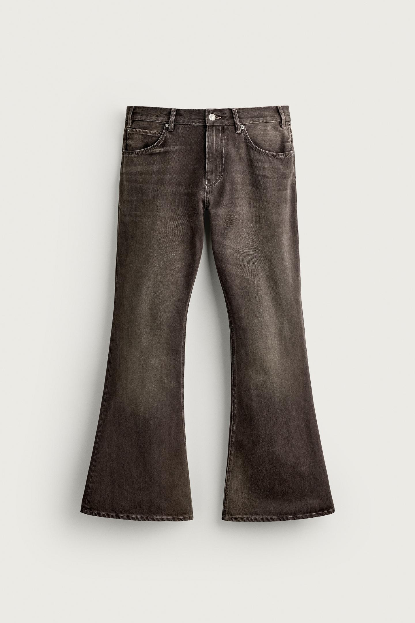 Мужские джинсы Zara Flare Fit, цвет: Коричневый — фото 7