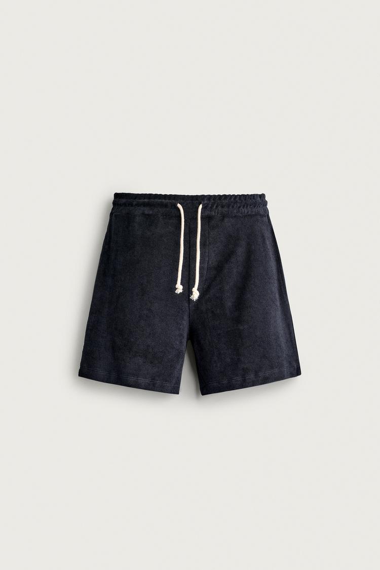 RELAXED FIT TERRY BERMUDA SHORTS