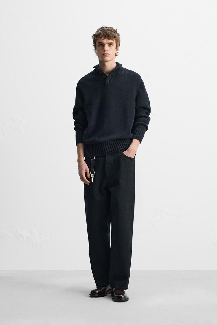 Zara France Col Roule Homme Zara Pulls Bleus Pour Homme Nouvelle