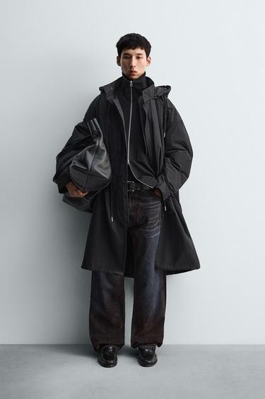 탈부착 투인원 파카 - Zara 블랙