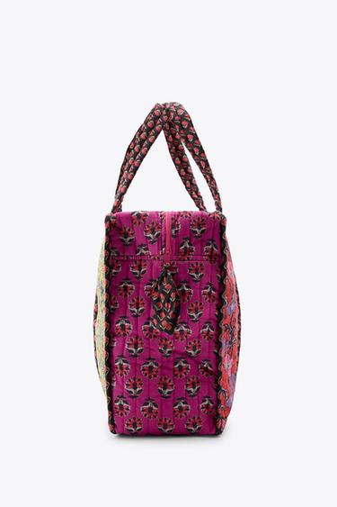 FLORAL PRINT PADDED BAG - Fuchsia by Zara - Image 4