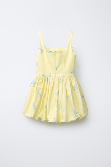 ROBE À FLEURS ET BAS BALLON - Jaune clair de Zara - Image 1