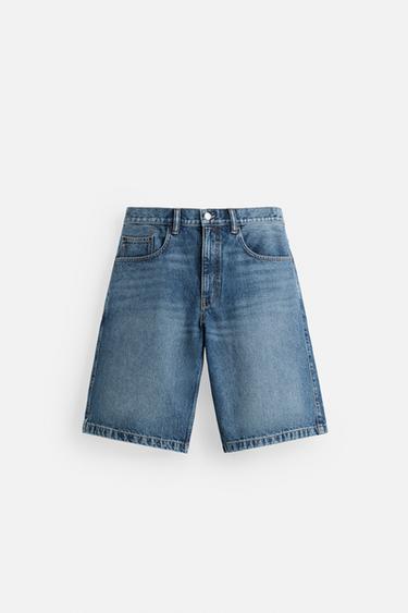 ДЖИНСОВЫЕ ШОРТЫ-БЕРМУДЫ СВОБОДНОГО КРОЯ — ВЫЦВЕТШИЙ СИНИЙ от Zara