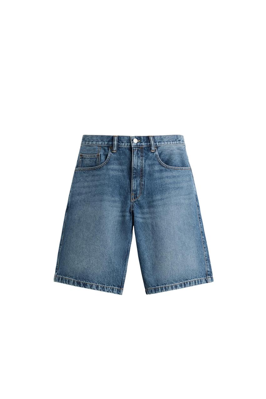 WASHED BAGGY FIT DENIM SHORTS