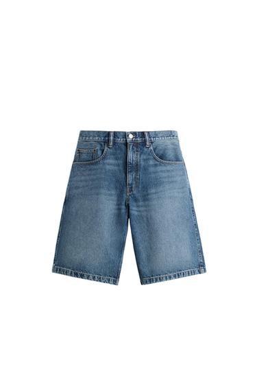 DENIM-BERMUDASHORTS IM BAGGY-FIT MIT VERWASCHENER OPTIK - Mittelblau von Zara - Bild 0