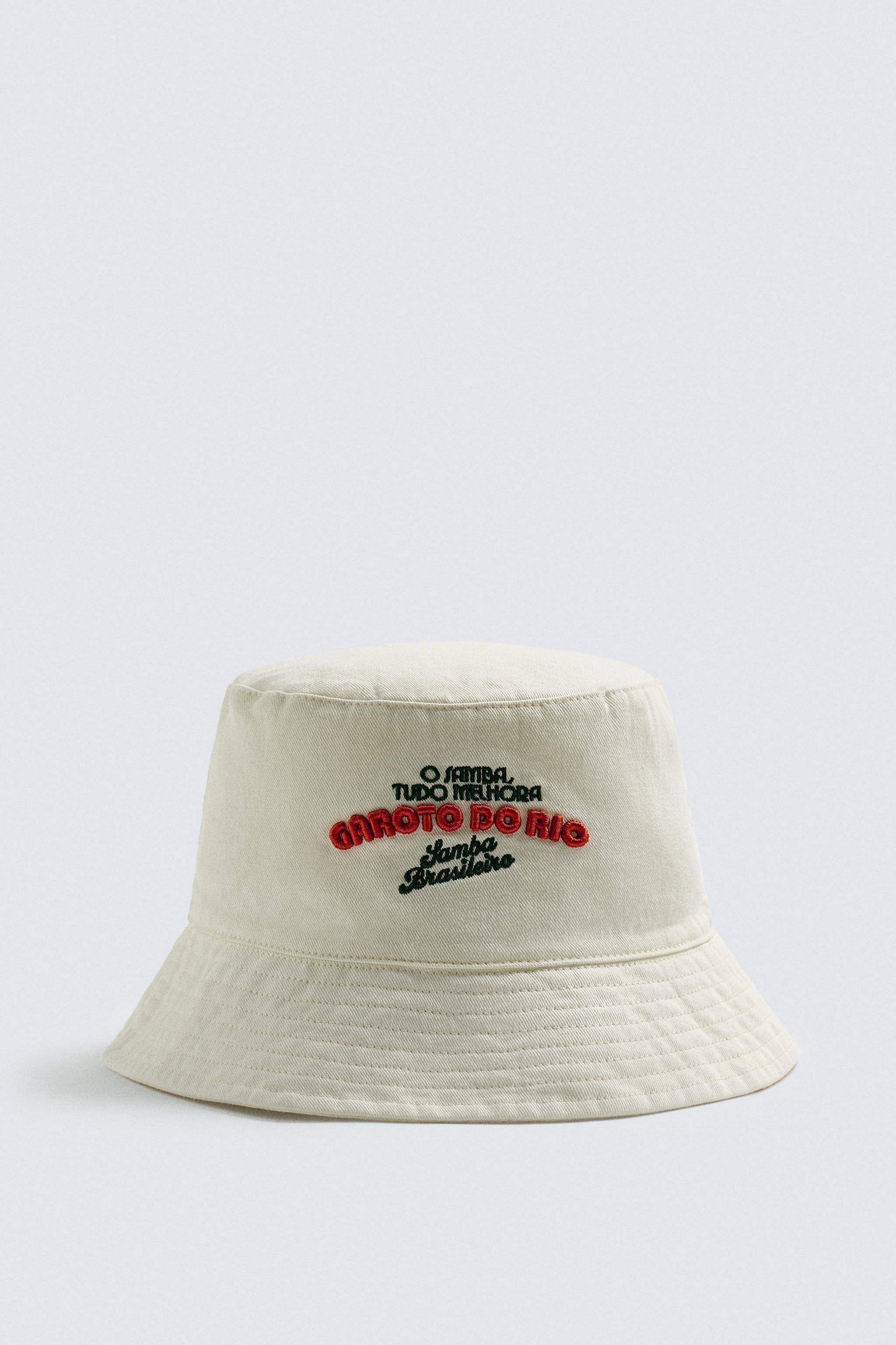 ★ドイツ発*ZARA*新作*ウォッシュ加工バケットハット/ECRU★ CONTRAST EMBROIDERY BUCKET HAT - Ecru | ZARA United States