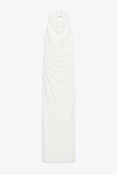 LONG HALTER DRESS WITH OPEN BACK - White by Zara