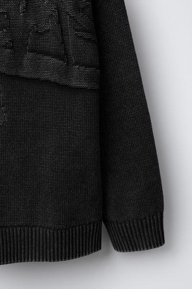 ACID WASH KNIT SWEATER - Black by Zara