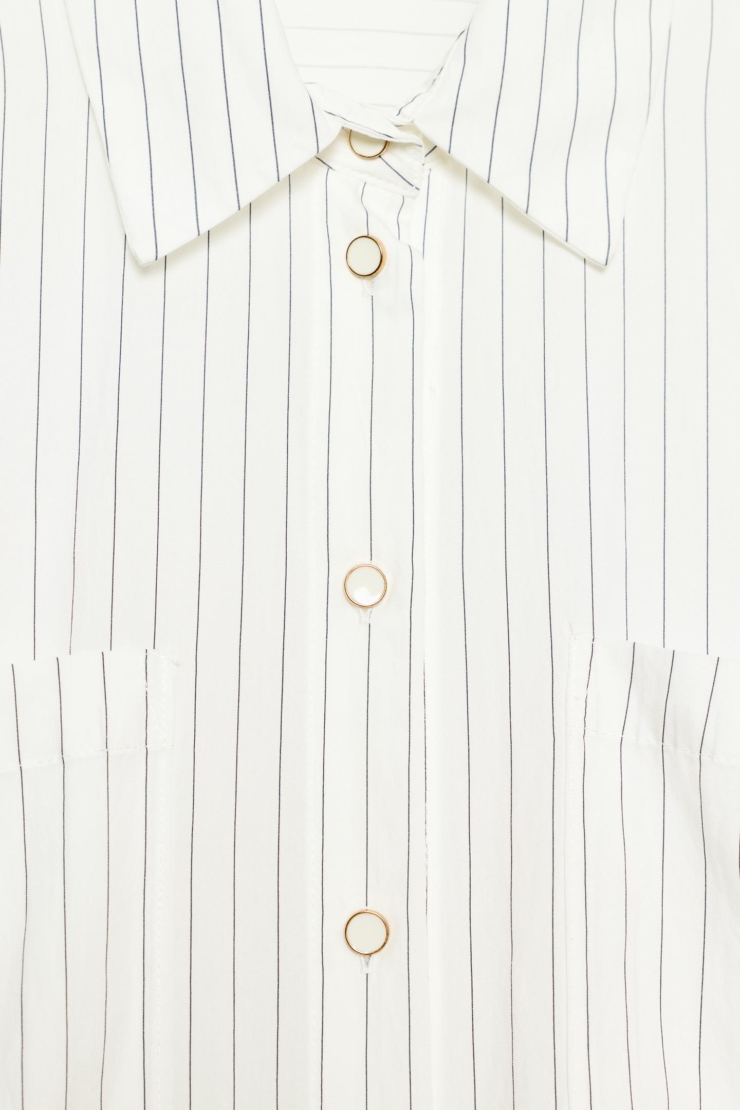 Рубашка Zara Striped, цвет: Чёрный / Белый — фото 10