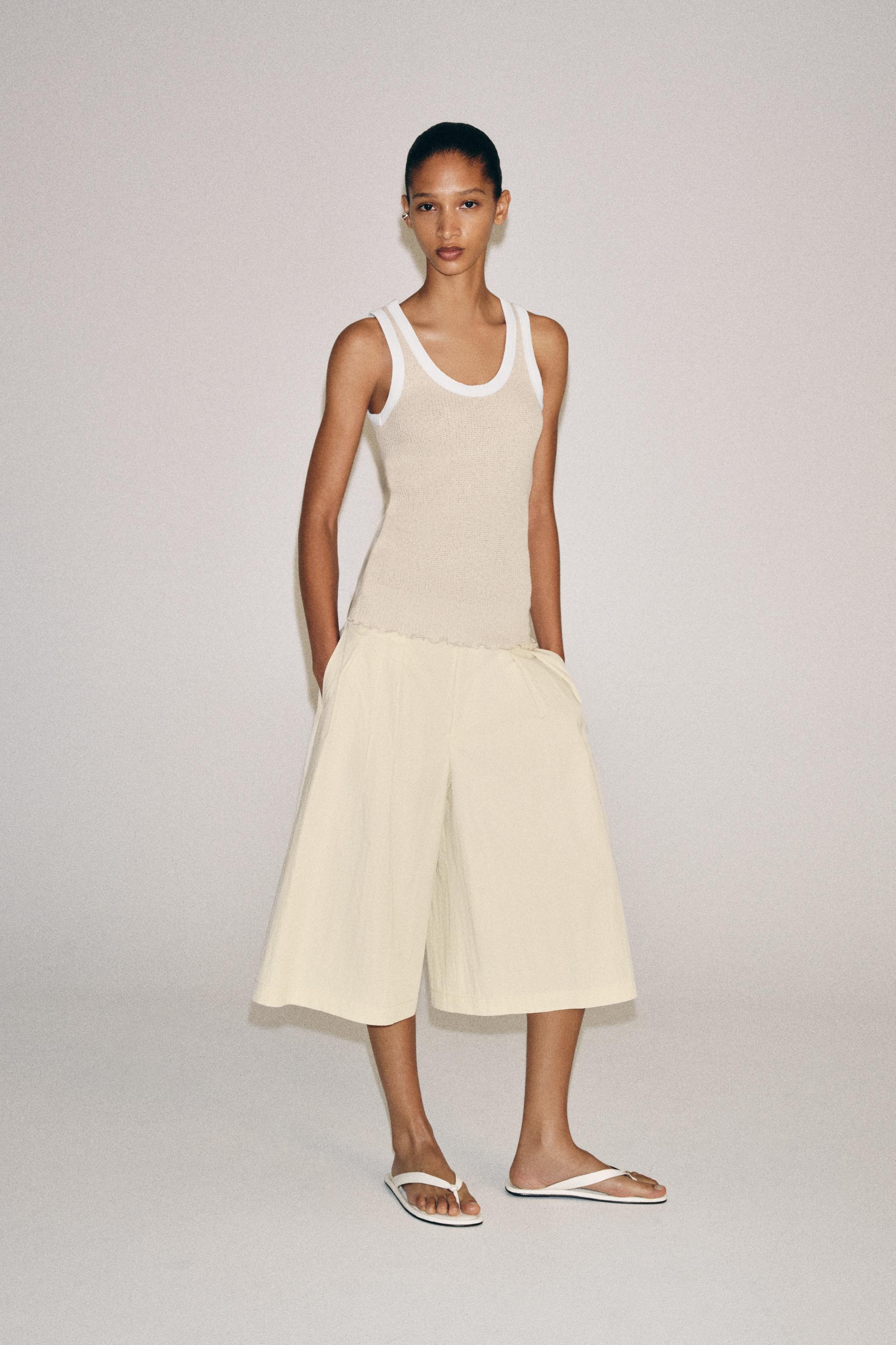 Женские топы Zara CONTRAST PIPING TOP
