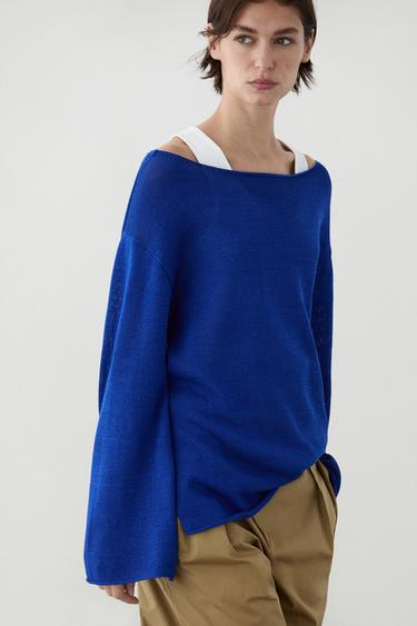 Zara 100% mercerised cotton sweater - Bluish