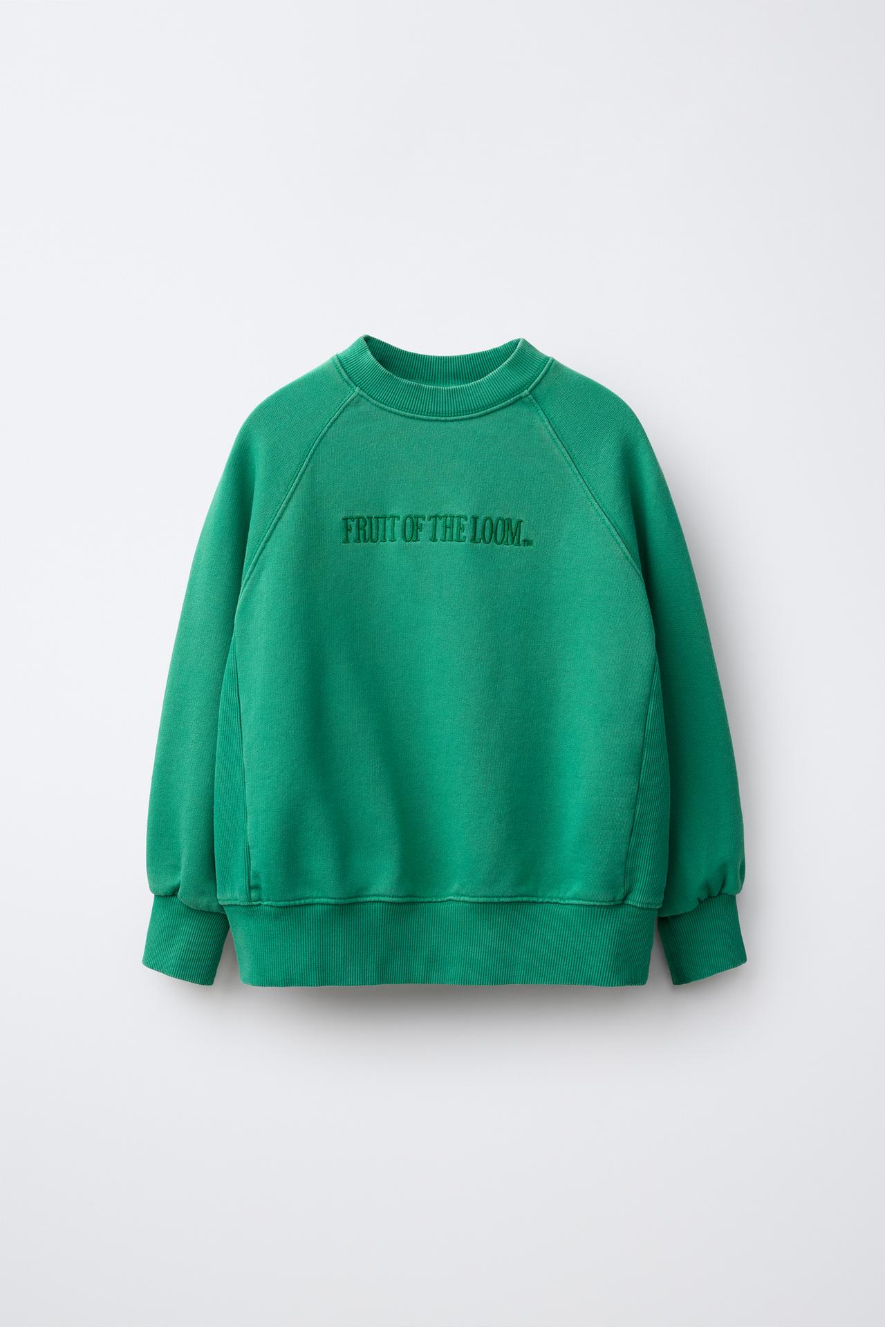 FRUIT OF THE LOOM™ EMBROIDERED SWEATSHIRT — Green