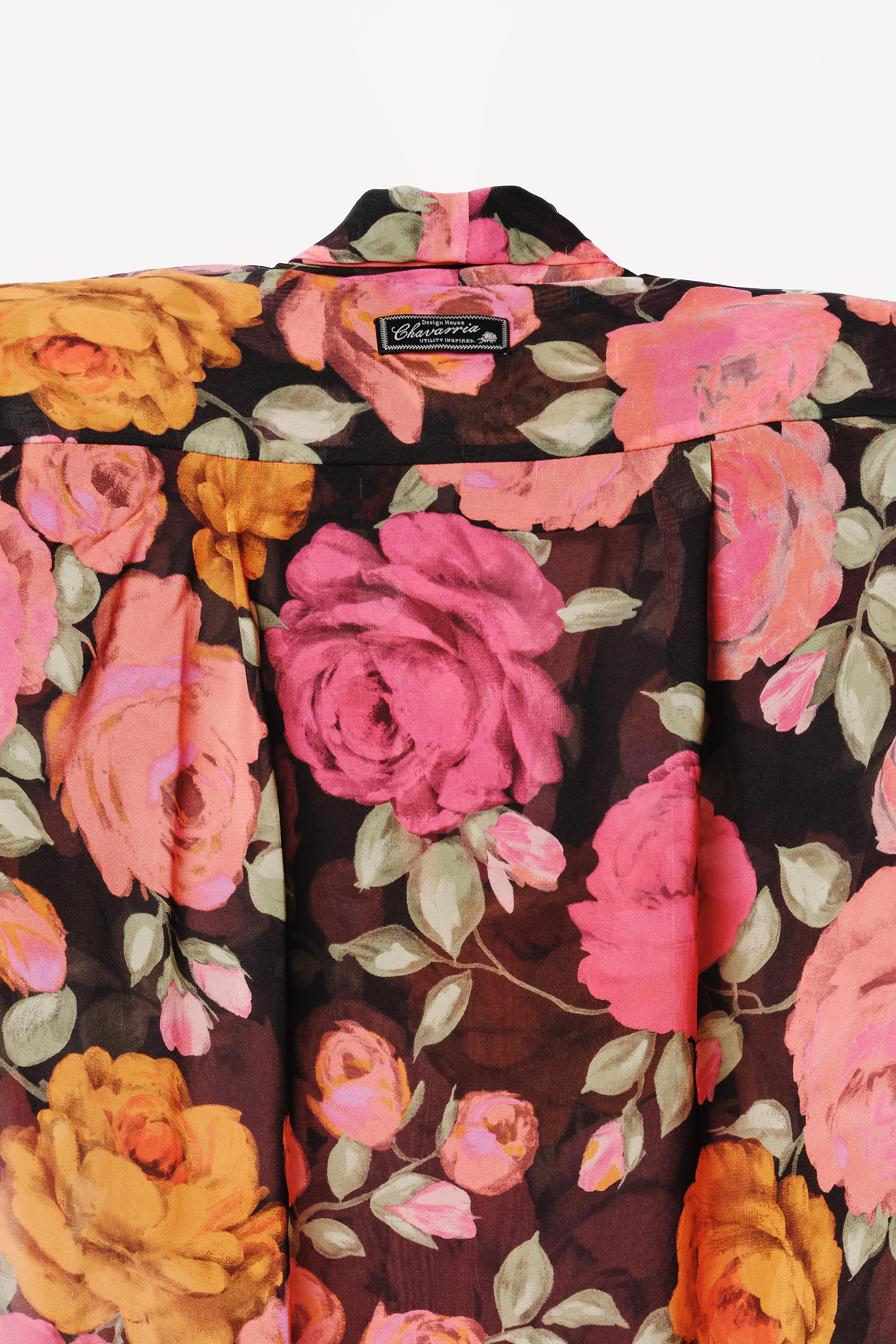FLORAL SHOULDER PAD BLOUSE WILLY CHAVARRIA X ZARA