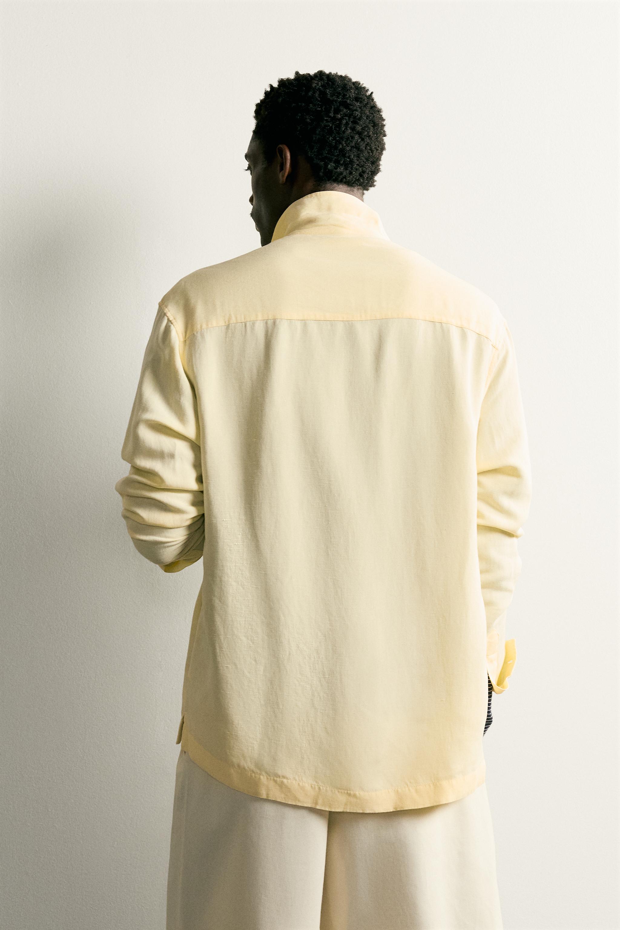 REGULAR FIT LINEN VISCOSE POLO SHIRT