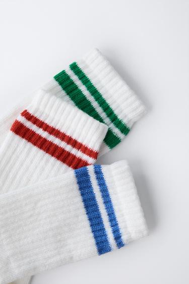 3-PACK OF STRIPED LONG SOCKS - White by Zara - Image 2