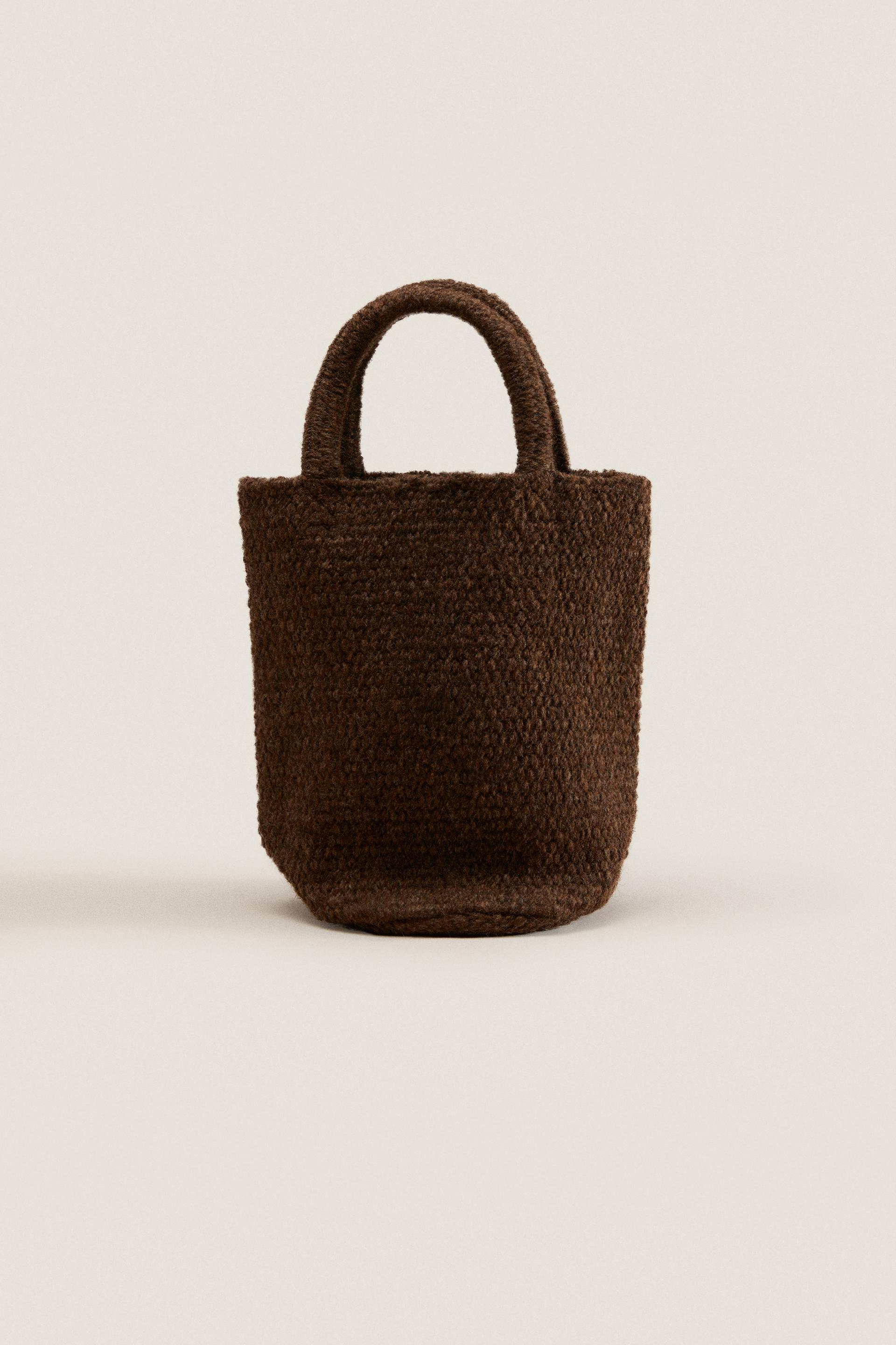 SMALL WOOL BAG Brown ZARA Canada