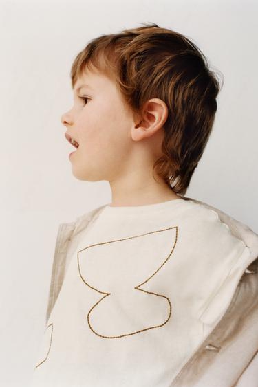 SILHOUETTE PATCH T-SHIRT - Oyster-white by Zara - Image 0