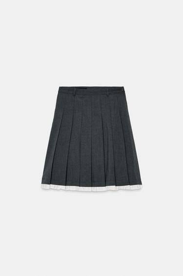Zara 荷葉邊中長裙 - 深灰色