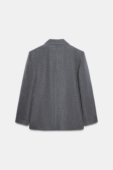 BLAZER À CHEVRONS AVEC ÉPAULETTES - Gris de Zara - Image 8