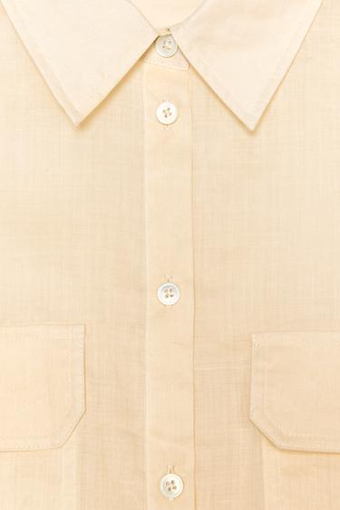 ZW COLLECTION 100% RAMIE SHIRT - Ecru by Zara - Image 6