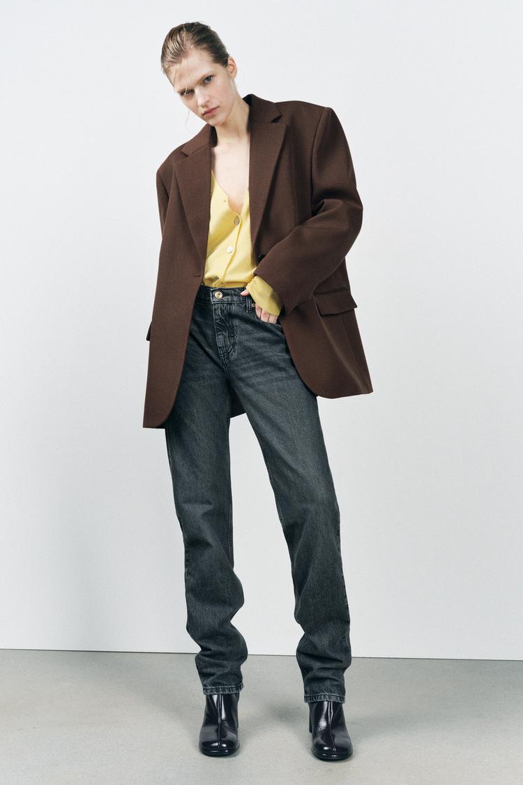 ZW COLLECTION LOW RISE STRAIGHT LEG JEANS - Black | ZARA United States
