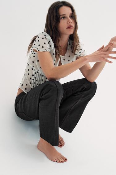 Zara TRF WAXED LOW-RISE JEANS - Chocolate