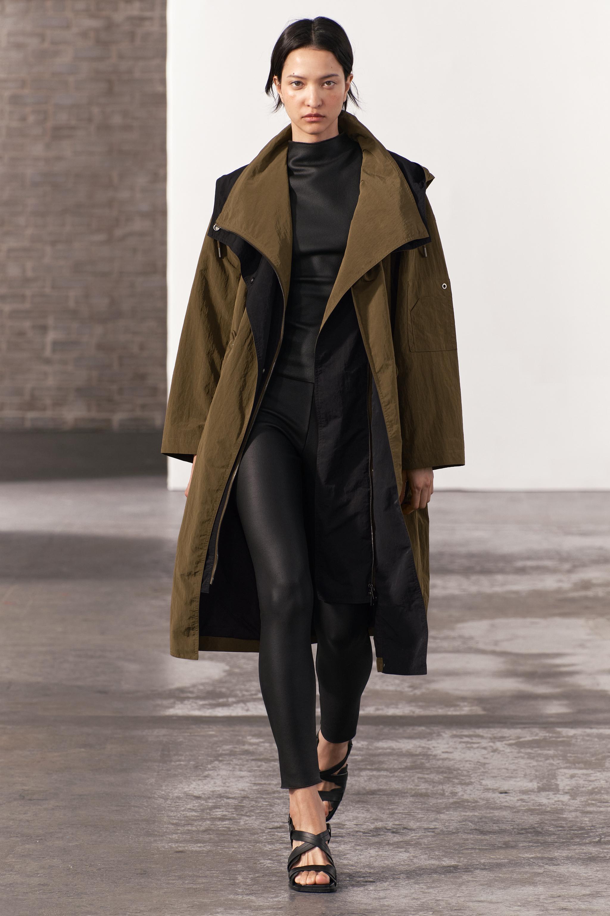 LONG MIXED TRENCH ZW COLLECTION - Mid khaki | ZARA United States