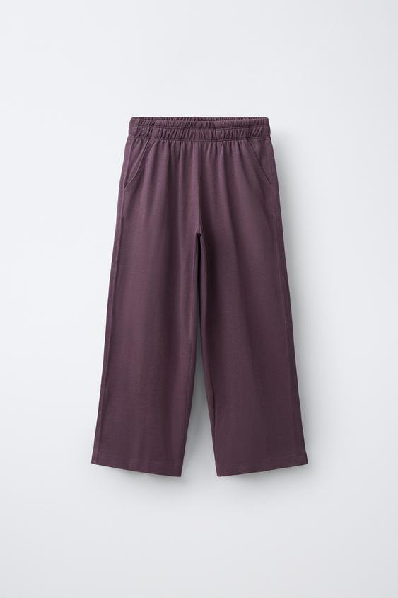 PANTALÓN WIDE LEG HEAVY WEIGHT - Berenjena oscuro de Zara - Imagen 0