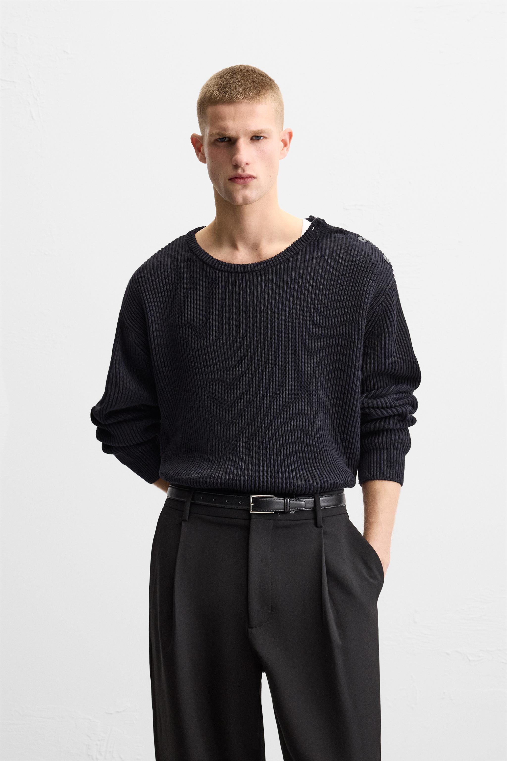 ★ZARA★ TEXTURED SWEATER WITH BUTTONS s-l400.jpg