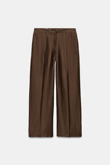 FLOWING TROUSERS - Brown by Zara - Image 0