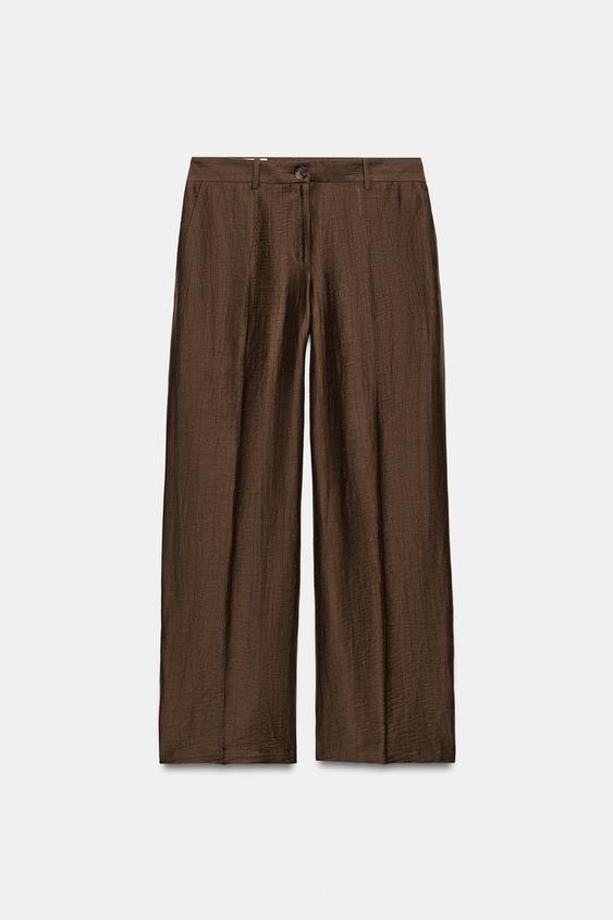 FLOWING TROUSERS - Brown by Zara - Image 0