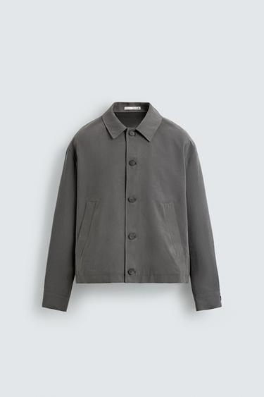 FLIESSENDES BOXY-FIT-OVERSHIRT - Taupegrau von Zara