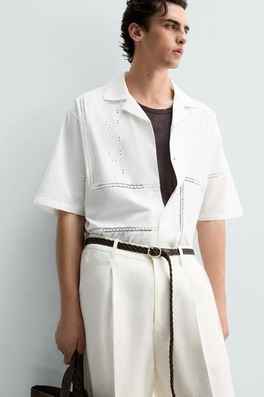 CAMISA RELAXED FIT ENTREDÓS - Blanco de Zara