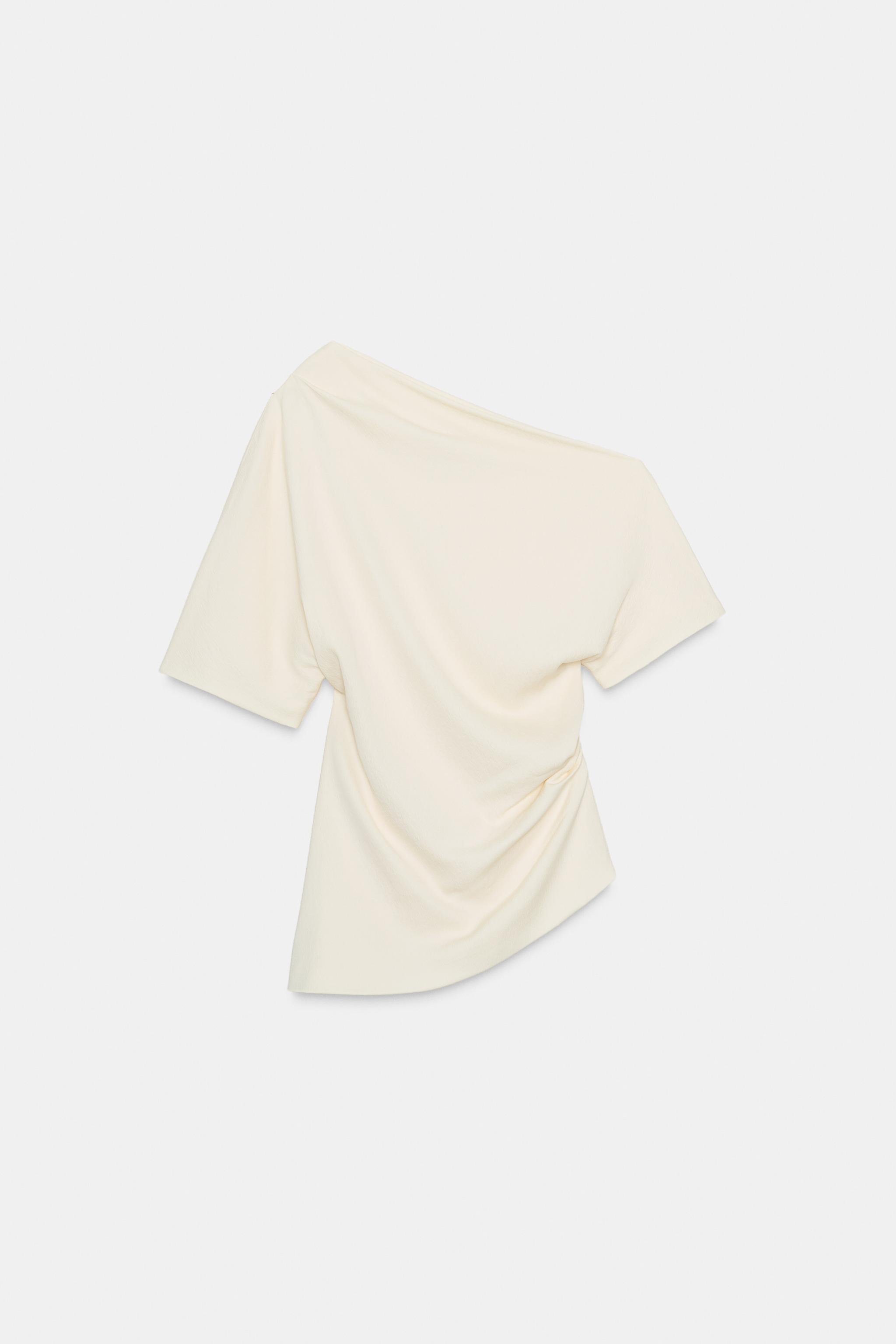 ASYMMETRIC DRAPED BLOUSE ZW COLLECTION LIMITED EDITION