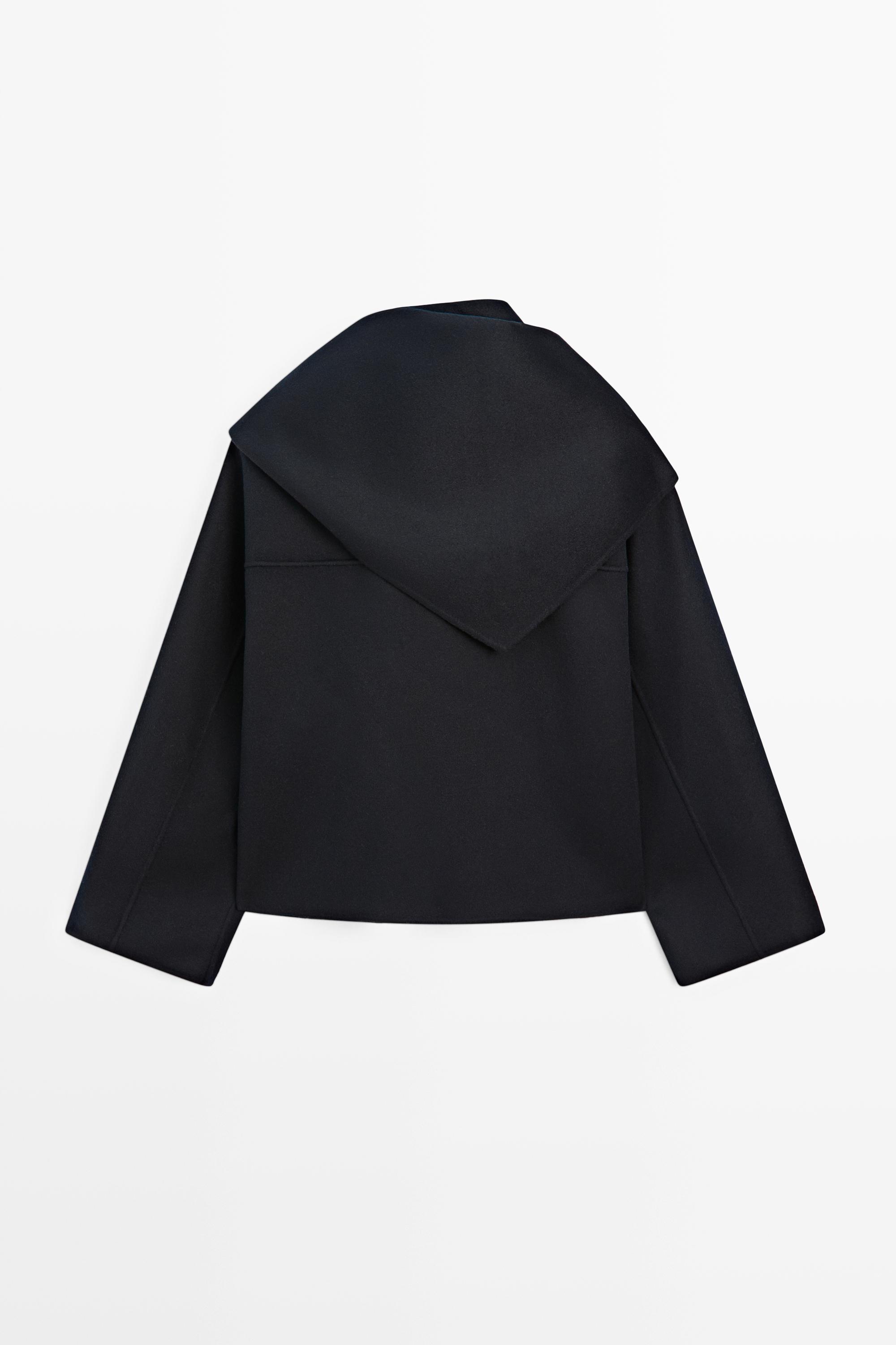 Short coat with scarf detail - Navy blue | ZARA United States