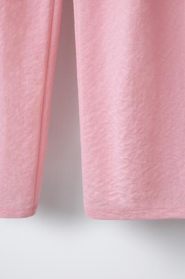 PANTALON FLUIDE À JAMBES LARGES - Rose de Zara - Image 3