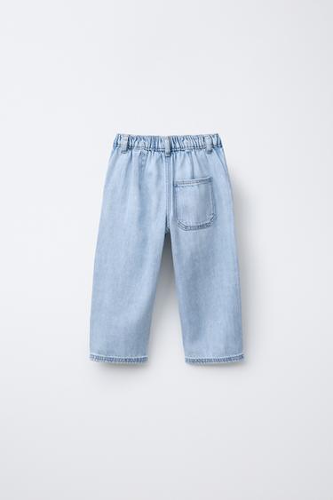 BAGGY JEANS WITH DRAWSTRING - Light blue by Zara - Image 1