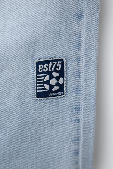 WIDE-LEG PATCH JEANS - Light blue by Zara - Image 2