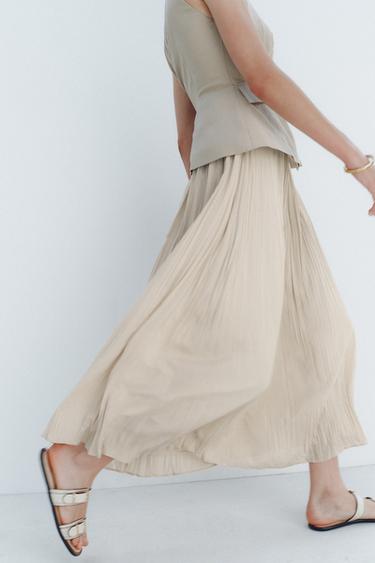 PLEATED SKIRT MIDI WAISTCOAT DRESS - Beige by Zara - Image 2