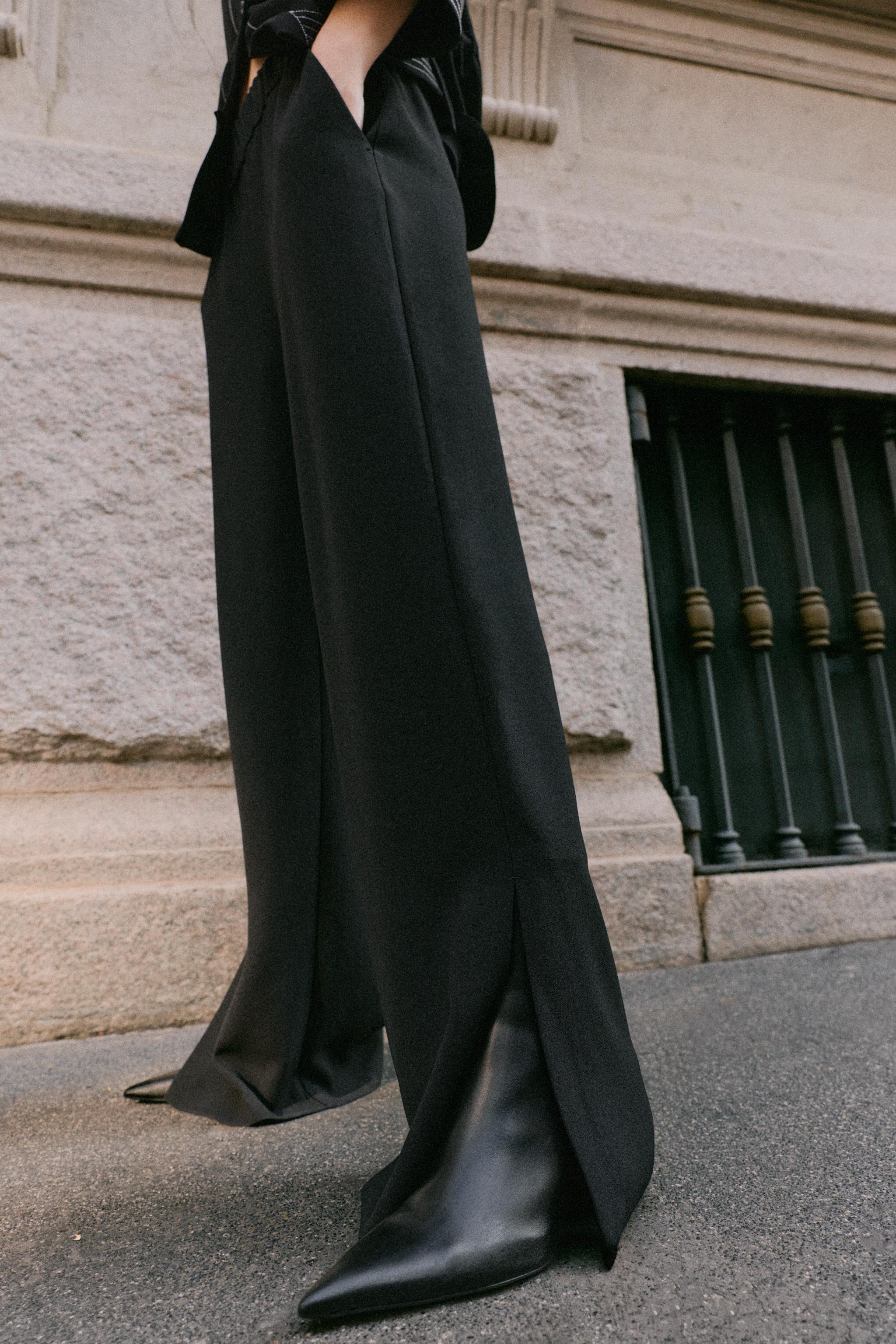 STRIPED PANTS WITH SIDE SLITS