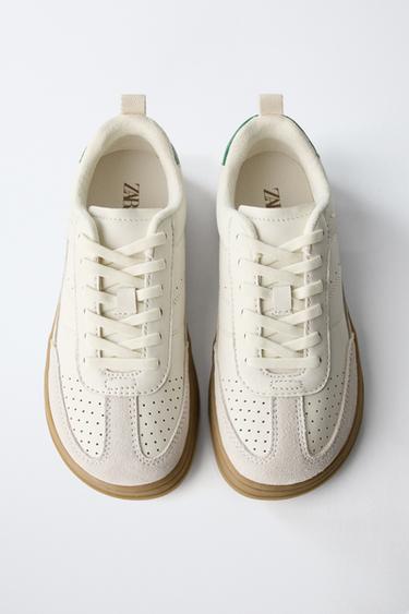 TENNIS EN CUIR PIEDS NUS - Blanc de Zara - Image 8