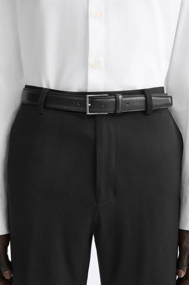 Zara LEATHER DRESS BELT - Black - Image 0