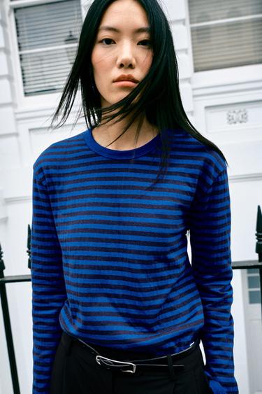 STRIPED T-SHIRT — Blue / Black 1