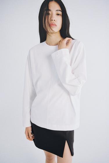 スリットヘム スコートブラックZaraのスリットヘム スコート - ブラック 