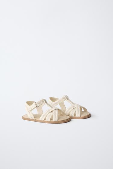 SANDALES CROCHET PIEDS NUS - Blanc écru de Zara - Image 1