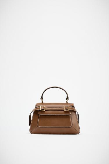 BOLSO CITY HEBILLAS - Tostado oscuro de Zara