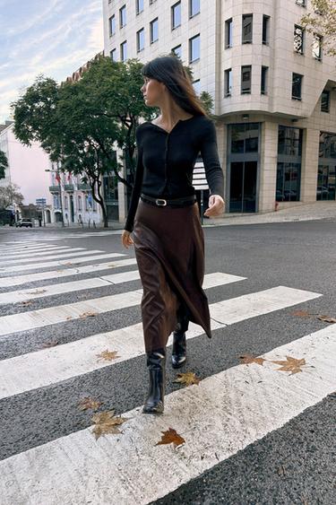 CHAQUETA TOP COMBINADA ENCAJE - Negro de Zara